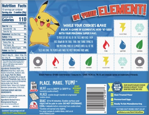 Pillsbury Ready to Bake!™ Pokemon™ Shape Sugar Cookie Dough Perspective: back