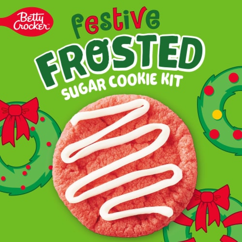 Betty Crocker Ready To Bake Festive Frosted Sugar Cookie Kit Perspective: back