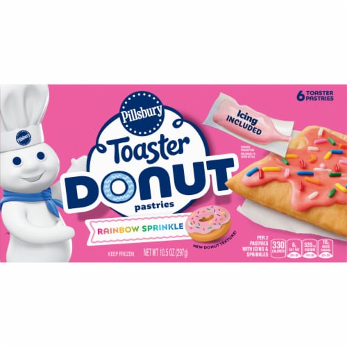 Pillsbury Rainbow Sprinkle Toaster Donut Frozen Pastries Perspective: back