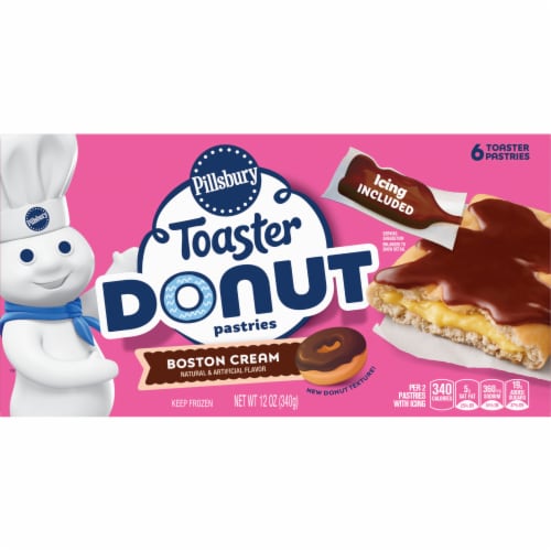 Pillsbury Boston Cream Flavored Toaster Donut Frozen Pastries Perspective: back