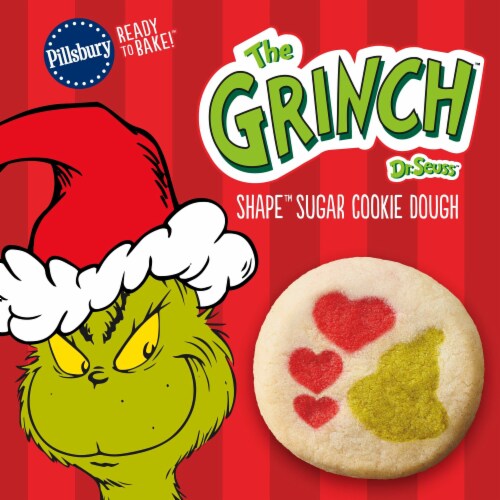 Pillsbury Ready to Bake! Dr. Seuss The Grinch Shape Sugar Cookie Dough Perspective: back