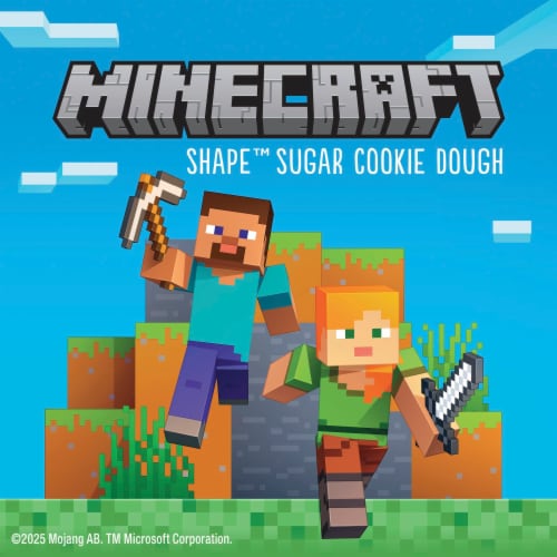 Pillsbury Ready to Bake Minecraft Shape Sugar Cookie Dough Perspective: back