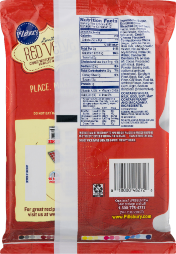 Pillsbury Ready to Bake Red Velvet Cookie Dough Perspective: back