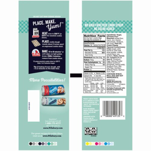 Pillsbury Cinnabon Roll Cookie Dough Perspective: back