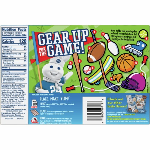 Pillsbury Ready To Bake! Football Sugar Cookie Dough Perspective: back