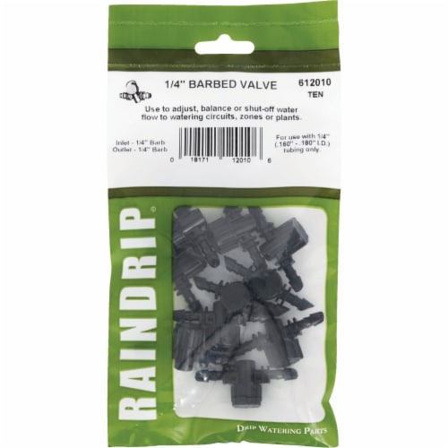 Raindrip 1/4 In. Double-Barbed In-Line Valve (10-Pack) 612010B Perspective: back