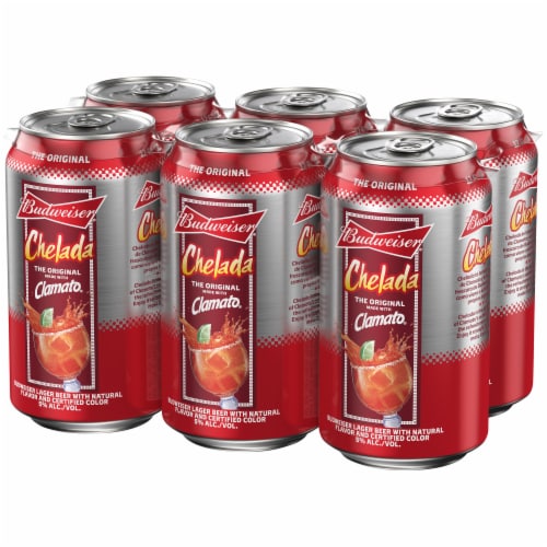 Budweiser & Clamato Chelada Beer Perspective: back