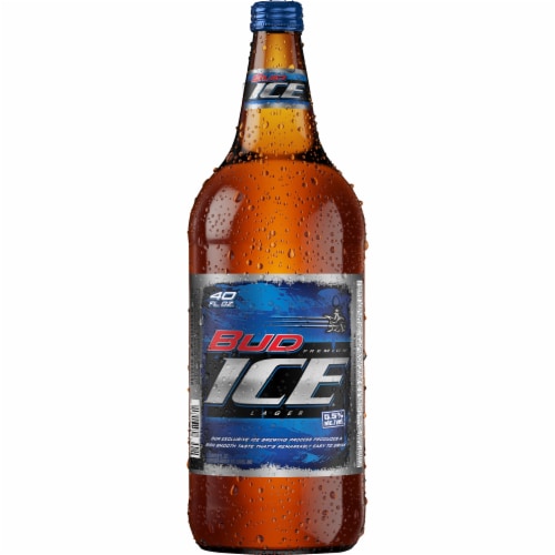Bud Ice Beer Single Bottle Perspective: back