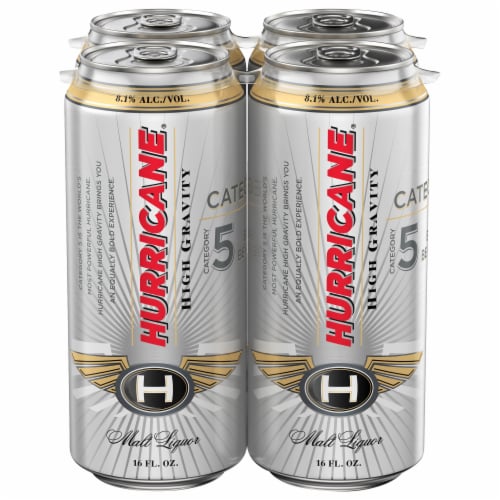 Hurricane High Gravity Malt Liquor Perspective: back