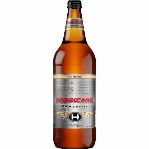 Hurricane High Gravity Malt Liquor Perspective: back