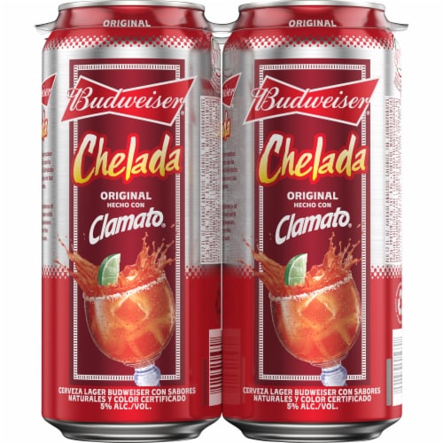Budweiser and Clamato Chelada Beer Perspective: back