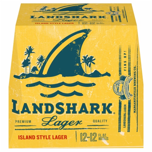 Landshark Island Style Lager Domestic Lager Beer Perspective: back