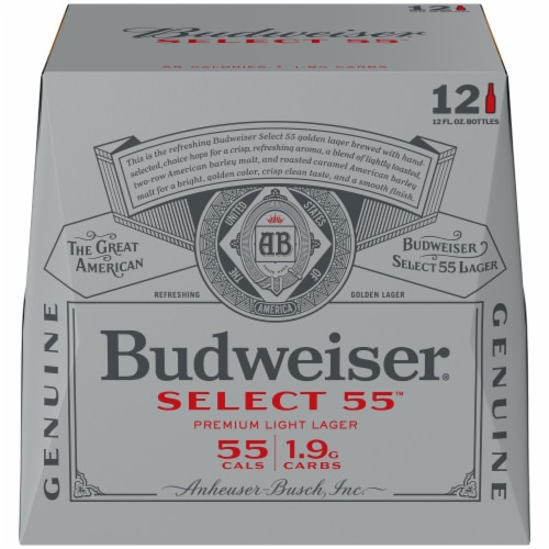 Budweiser Select 55 Light Beer Perspective: back
