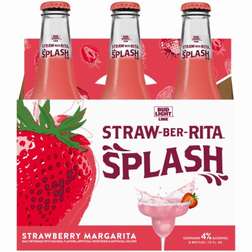 Bud Light Splash Straw-Ber-Rita, 6 bottles / 12 fl oz - Food 4 Less