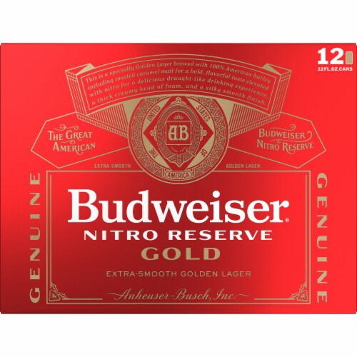 Budweiser® Nitro Reserve Gold Lager Beer Perspective: back