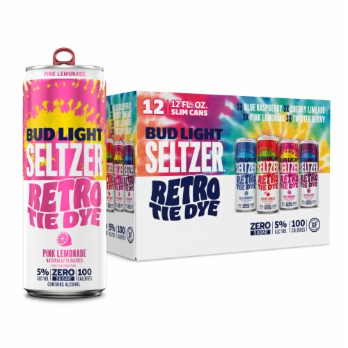 Bud Light Hard Seltzer Gluten Free Retro Tie Dye Variety Pack Perspective: back