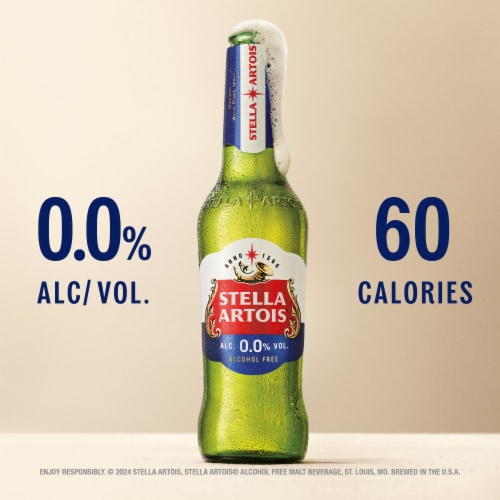 Stella Artois 0.0 Alcohol Free Belgian Style Lager Beer Perspective: back