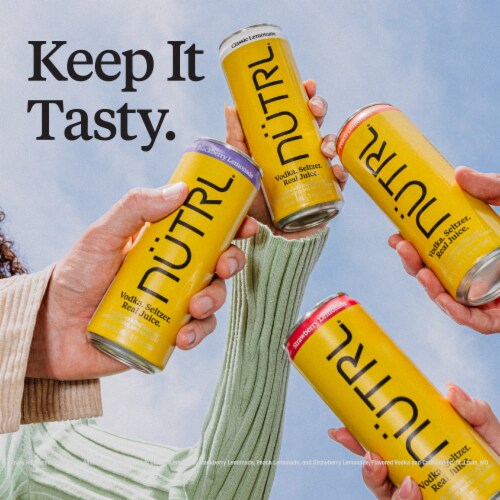 NUTRL Lemonade Variety Vodka Hard Seltzer Perspective: back