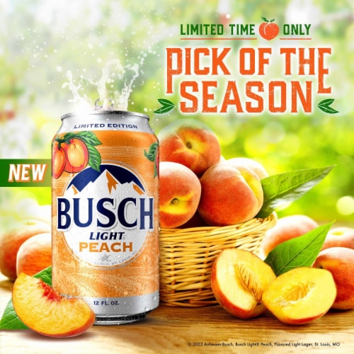 Busch Light Peach American Lager Beer Perspective: back