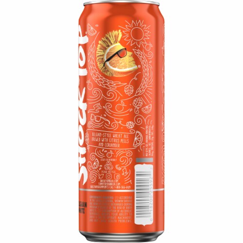 Shock Top Belgian White Ale Beer Perspective: back