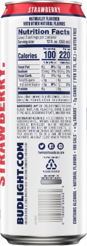 Bud Light Strawberry Hard Seltzer Single Can Perspective: back