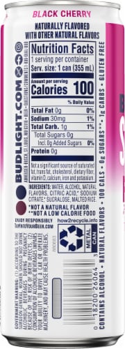 Bud Light Black Cherry Hard Seltzer Single Can Perspective: back