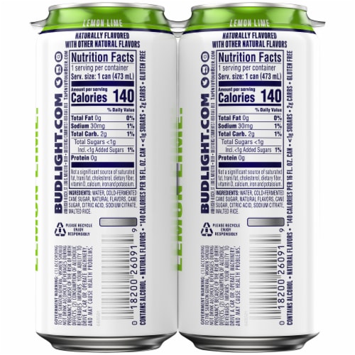 Bud Light® Lemon Lime Hard Seltzer Perspective: back