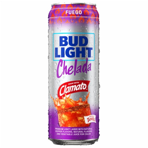 Bud Light Chelada Fuego Lager Beer Perspective: back