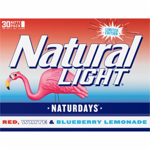 Natural Light Red White and Blueberry Lemonade Flavored Beer Perspective: back