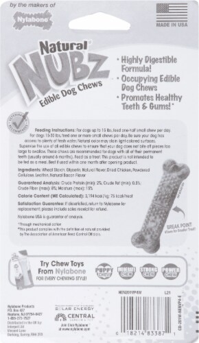 Nylabone® Edibles™ Natural Nubz Chicken Dog Chews Perspective: back