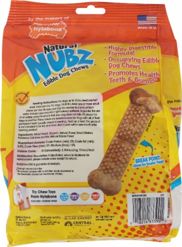 Nylabone® Edibles™ Natural Nubz™ with Real Chicken Dog Chews Perspective: back