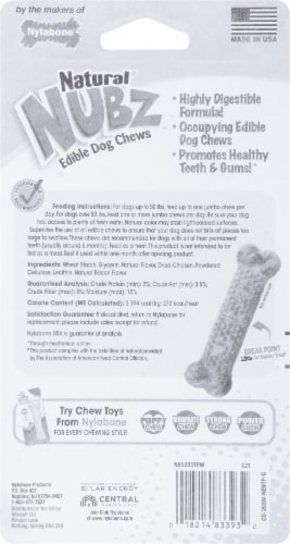 Nylabone Edibles Natural Nubz Chicken Large Dog Chews Perspective: back