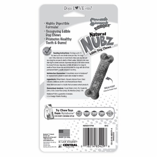 Nylabone Edibles Natural Nubz Small Chicken Chew Dog Treats Perspective: back