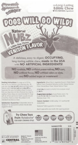 Nylabone® Edibles™ Natural Nubz Wild Venison Flavored Dog Chew Treats Perspective: back