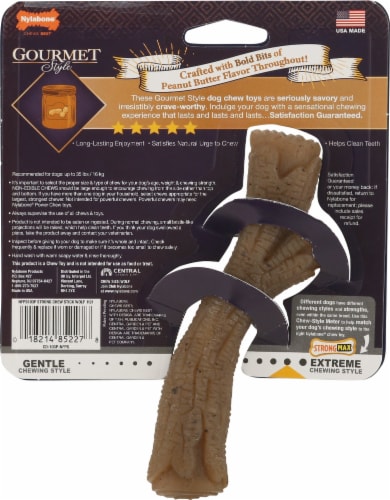 Nylabone® Gourmet Style Peanut Butter Flavor Chew Toy Perspective: back