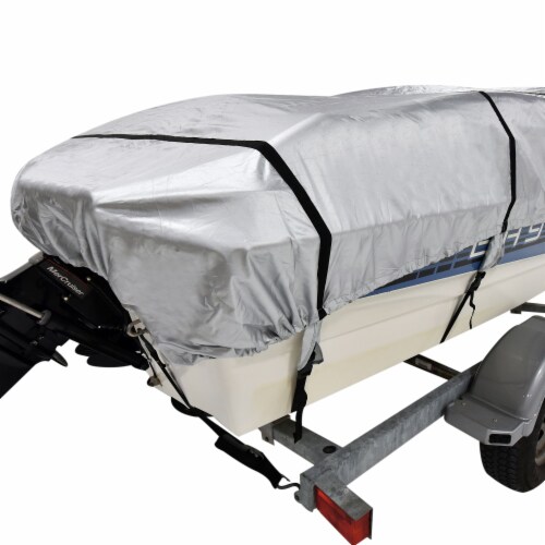 Budge Sportsman Silver 150 Denier V-Hull Fishing Boat Cover Perspective: back