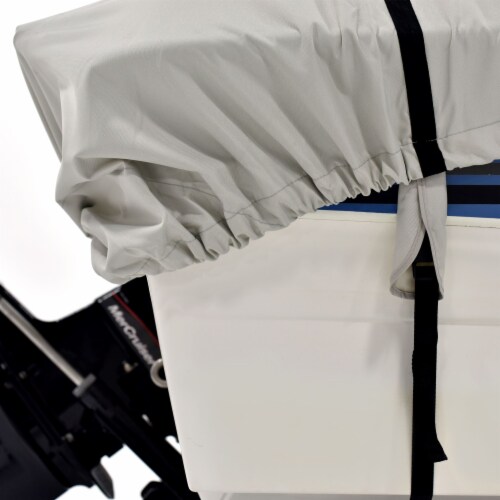 Budge Sportsman 600 Denier Gray Center Console V-Hull Boat Cover Perspective: back