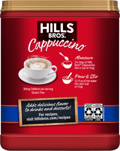 Hills Bros® Fat Free French Vanilla Cappuccino Drink Mix Perspective: back