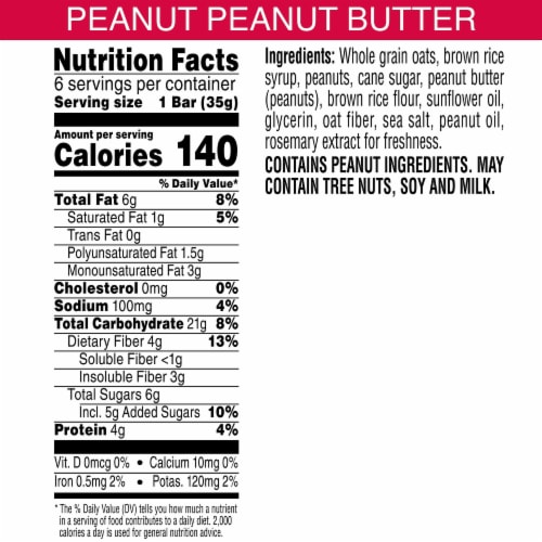 Kashi Peanut Peanut Butter Chewy Granola Bars Perspective: back