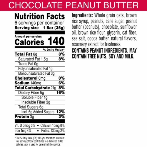 Kashi Chocolate Peanut Butter Chewy Granola Bars Perspective: back