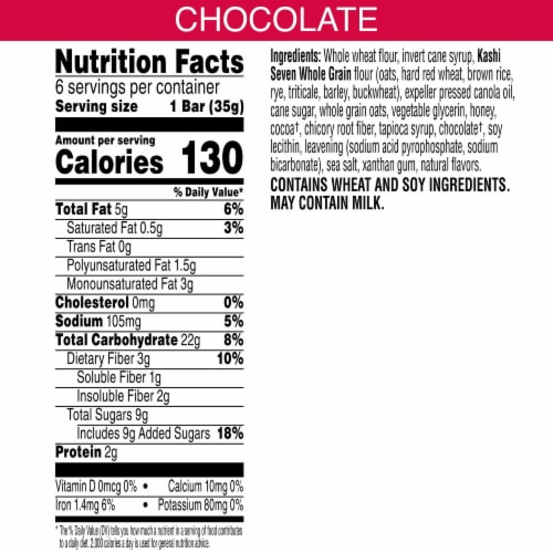 Kashi Chocolate Soft Baked Breakfast Bars Perspective: back