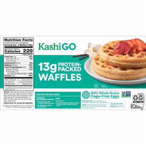 Kashi GO Frozen Protein Waffles Vanilla Buttermilk Perspective: back
