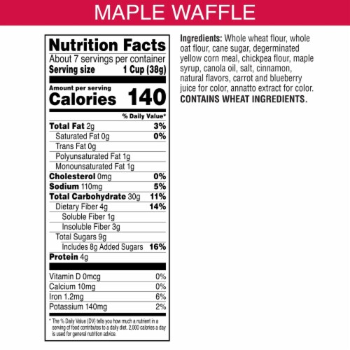 Kashi Maple Waffle Bites Cereal Perspective: back