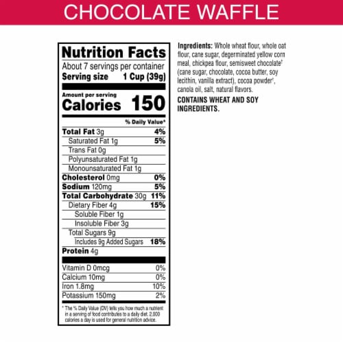 Kashi Chocolate Waffle Bites Cereal Perspective: back