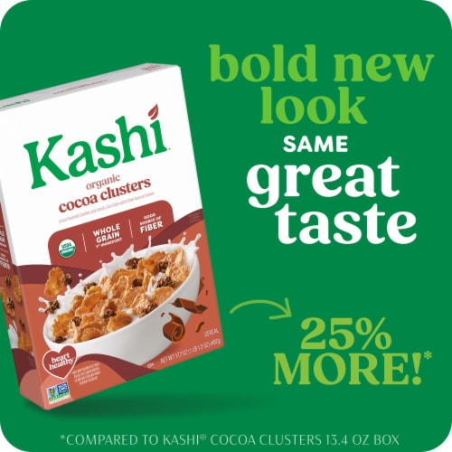 Kashi Cocoa Clusters Cereal Perspective: back