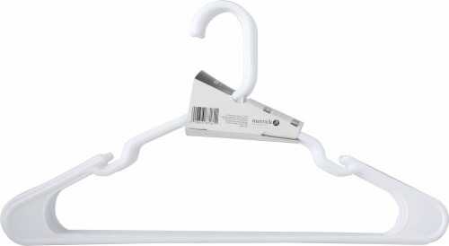 Merrick White Plastic Tubular Hangers Perspective: back
