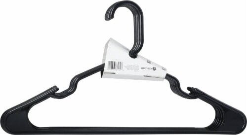 Merrick Black Plastic Tubular Hangers Perspective: back