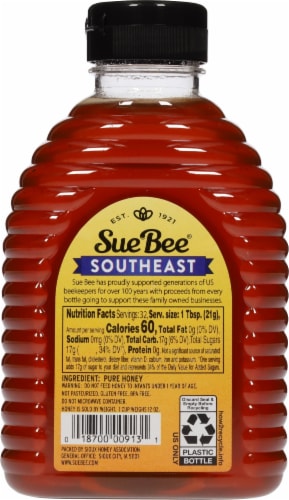 Sue Bee® Southeast Pure Unfiltered Raw Wildflower Honey Perspective: back