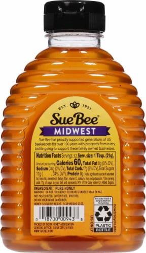Sue Bee® Regional Midwest Raw & Unfiltered Honey Perspective: back