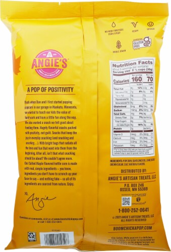 Angie's Boomchickapop Salted Maple Flavored Kettle Corn Perspective: back